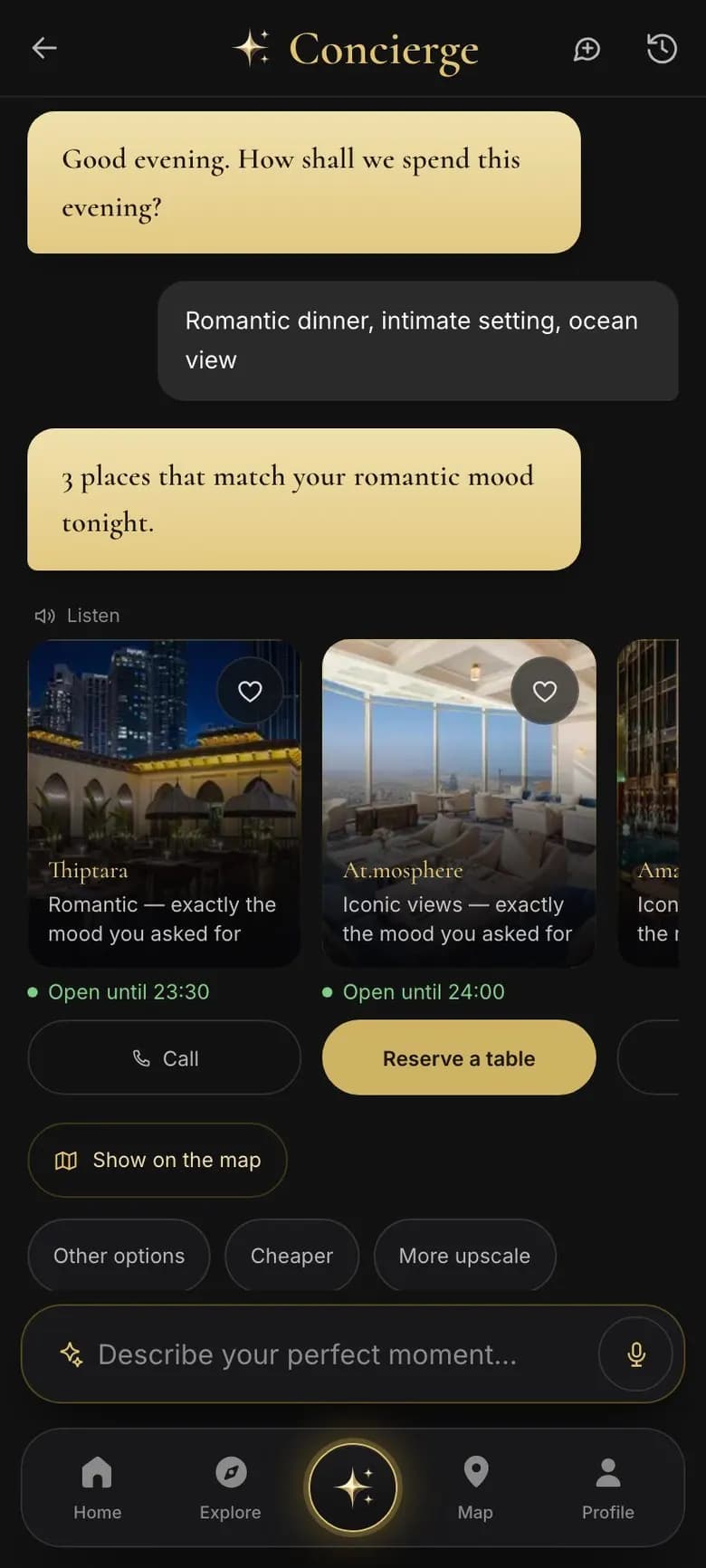 AI concierge picks for your mood